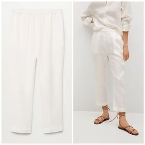 Mango 100% Linen Pants New